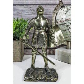 Ebros Holy Roman Empire Crusader Knight with Sword and Shield 7" Tall Figurine