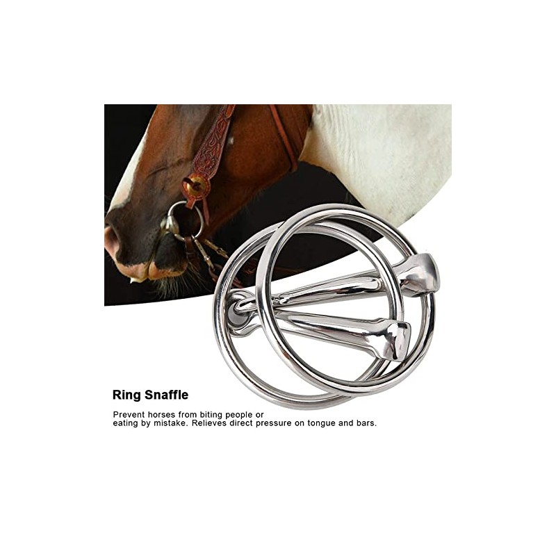 TopHomer Stainless Steel Hollow Snaffle Bit Horse Ring, Loose Horse