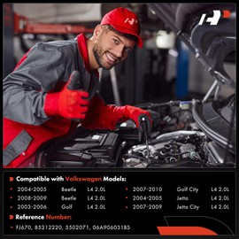 A-Premium Set of 4 Fuel Injectors Compatible with Volkswagen Jetta 2004-2005, Jetta City 2007-2009, Golf 2003-2006, Golf City 2007-2010, Beetle 2004-2005 2008-2009, 2.0L, Replace# 06A906031BS