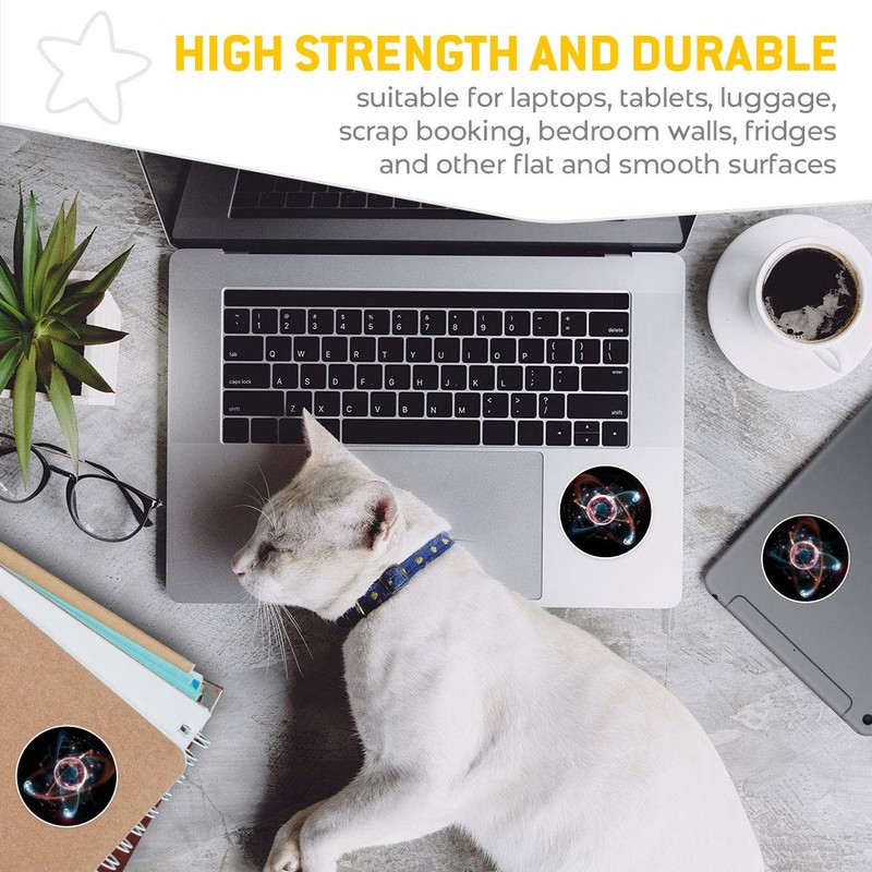 Vinyl Stickers (Set of 2) 7.5cm - ATIC Particles Science