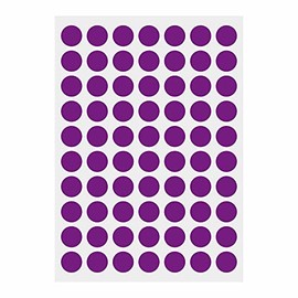 PARLAIM 1050 3/4" Round Color Coding Circle Dot Labels Sticker, 15 Sheets, 0.75 inch Purple Sticker