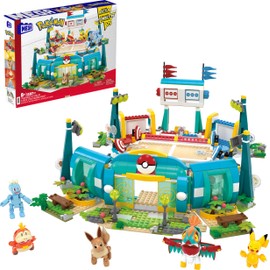 Mega Pokémon Building Toys Set Training Stadium with 1101 Pieces, 5 Poseable Characters and Battle Play, for Kids