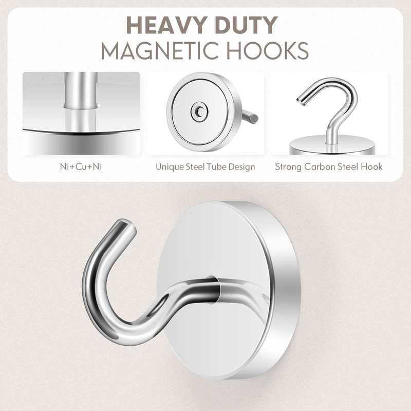 Neosmuk 120lb+ Extra Strong Magnet with Hook for Fridge,Heavy Duty