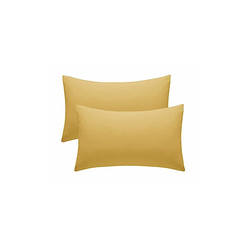 Pillow Cases 2 Pack Ochre Pillow Covers 50X75CM Hotel Quality