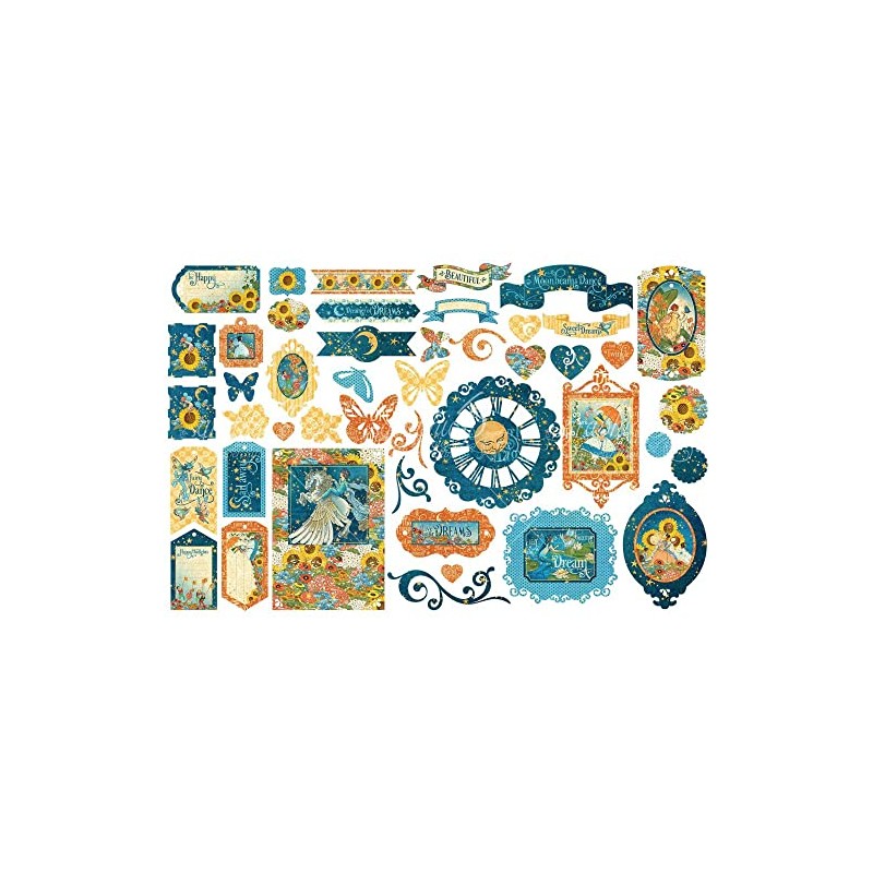 GRAPHIC 45 Dreamland DIE-CUTS Assortment, Multi-Colour, Small