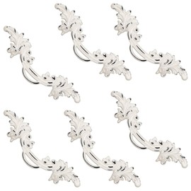 Aigeou Pack 2.5 inche (64mm) Vintage Drawer Pull Handles Cabinet Knobs Cream Ivory White Kitchen Dresser Handle Furniture Hardware (White and Silver Edge)