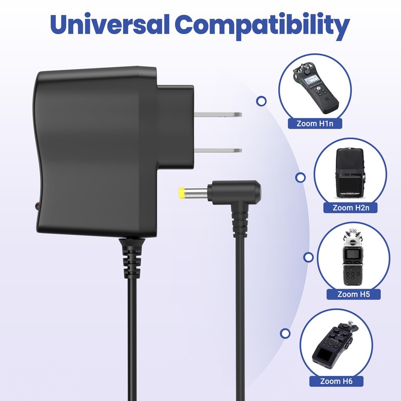 XHJTWOPY 5V 1A AC/DC Adapter for Zoom H4n H4nSP R16