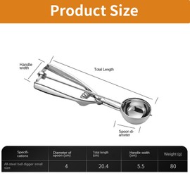 Ice Cream Scoops with Easy Trigger - Large Size 304 Stainless Steel Cookie Scoop with Non-Slip Grip - Heavy Duty Icecream Scooper – Perfect for Cookie Dough, Muffins, Meatballs, Mash Potatoes