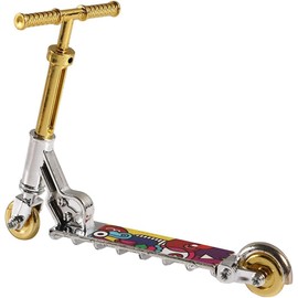 Qintreesify Gold Mini Finger Scooter Two Wheel Scooter Educational Toys Finger Scooter Bike Plastic Fingerboard Skateboard Simulation Toy (Style A)