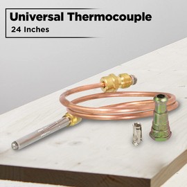 Supply Giant UDQ46 24-Inch Universal Thermocouple for Gas Furnaces, Boilers, and Water Heaters, Bronze