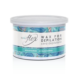 Italwax Flex Aquamarine - 397g / 14oz - Soft wax for hair removal - Unscented - Liposoluble syntetic formulation - Ideal for waxing all body area​