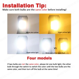 SHENKENUO For 2005-2013 Corvette C6 LED Fog Lights Bulbs Conversion Kit Yellow White 2pcs