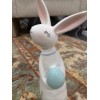 Martha Stewart White Striped Easter Bunny Egg Figurine - Ceramic