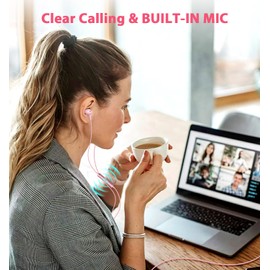 ACAGET USB Earphones for Dell PC, USB Computer Headphones with Mic, 7.5 FT/2.5M Cord, Noise Canceling USB A Headset Girls In Ear USB Wired Earbud USB Connection for HP Laptop for Meeting Office Work