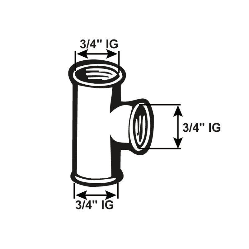 T Piece zinc Coated 3/4"
