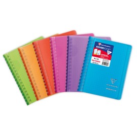 Clairefontaine 321601C Koverbook, 9 x 14 cm, squared, 50 sheets, with spiral binding, 1 piece, assorted colours