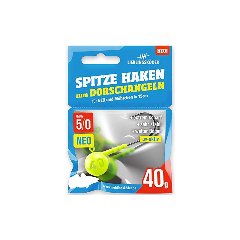 Lieblingsköder Pointed Hook 5/0 NEO Jig Head, Weight: 40 g