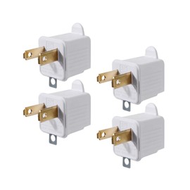 4-Pack Polarized Grounding Adapter (3 Prong to 2 Prong Adapter) - Allows a 2 Prong Outlet to Accept 3 Prong Plugs,ETL Listed