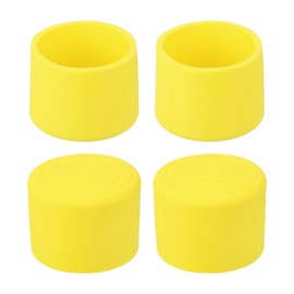 uxcell 4Pcs Chair Leg Tips Caps, 1-9/16" Inner Diameter PVC Non-Slip Feet End Caps Cover, Round Chair Leg Floor Protectors for Furniture, Yellow