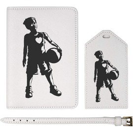 Azeeda 'Basket Ball Boy' Passport Cover & Luggage Tag Travel Set (PA00027317)
