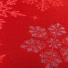 CAIT CHAPMAN HOME COLLECTION Red Snowflake Metallic Jacquard Woven Tablecloth