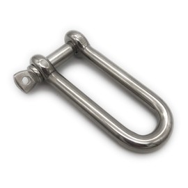 Pack of 5 Stainless Steel Shackles Long Shape Diameter 6 mm V4A A4 AISI 316 Stainless Steel Round Shackle D-Shackle Wire Rope Connector with Eye Bolts Stainless Steel [Choice of Sizes 4 5 6 8 10 12