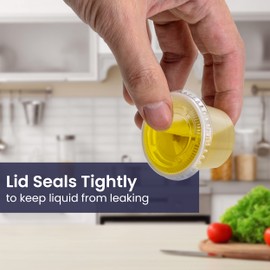 Fit Meal Prep [250 Pack 1 oz Portion Cups with Lids- Small Condiment Containers for Salad Dressing, Salsa, Dipping Sauce, Souffle, Slime, Sample, Jello Shots, Reusable Translucent Ramekins
