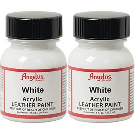 Angelus pintura acrílica para piel, blanco, 1 oz, paquete de 2