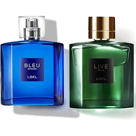 L'BEL - Pack Perfume, Bleu Intense 100 ml + Bleu Live Polo 100 ml, Perfumes para Hombres, Frescos y de Larga Duración, Familia Herbal Aromática, Perfumes Masculinos con Energía y Elegantes