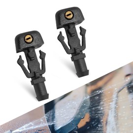 Flygun 2 PCS Automotive Wiper Nozzle, Front Windshield Cleaning Single-hole High-pressure Water Nozzle, Portable Modification Replacement Accessory, Compatible with Ford F150 Conqueror (Black)