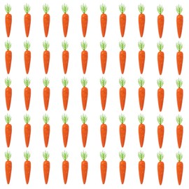 Honbay 50PCS Mini Artificial Carrots Ornament Foam Fake Small Carrots Models Decorative Bunny Carrots Vegetable for DIY Crafts Easter Party Home Decoration Photo Props