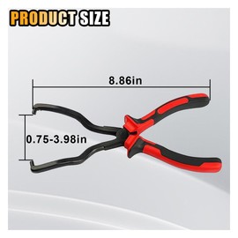 smilfuy Fuel Line Plier, Quick Disconnect Release Removal Tool, Petrol Hose Pipe Clamp Clip with Handle, Universal Fuel Line Clip Removal Plier, Pipe Clip Repair Tool for Most Cars (Red)