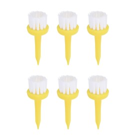 YOKIVE 6 Pcs Golf Tees Brush Type, Low Resistance Plastic Golfing Tees | Golf Accessories, Great for Golf Driver Training (Yellow, 2-Inch)