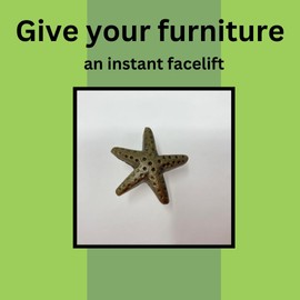 Antique Bronze Sea-Life Marine Nautical Drawer Knobs, Bathroom, Cupboards, Dresser (11. Starfish)