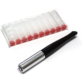 Denicotea Soporte para cigarrillos con eyector color negro y plateado + 10 filtros