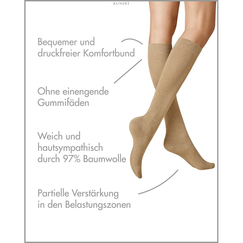 Kunert Liz 263500 Women's Knee Socks, Beige-mel. 8320