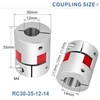 12mm to 14mm Aluminum Plum Flexible Shaft Coupling, D30 L35