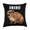 Rock Hyrax Lover Awawa Funny Groundhog Throw Pillow