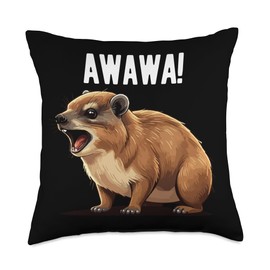 Rock Hyrax Lover Awawa Funny Groundhog Throw Pillow