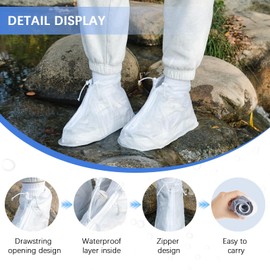 PVWSG Waterproof Shoe Covers 2 pairs Rain Shoe Covers for Men Women and Children for Outdoor Activities