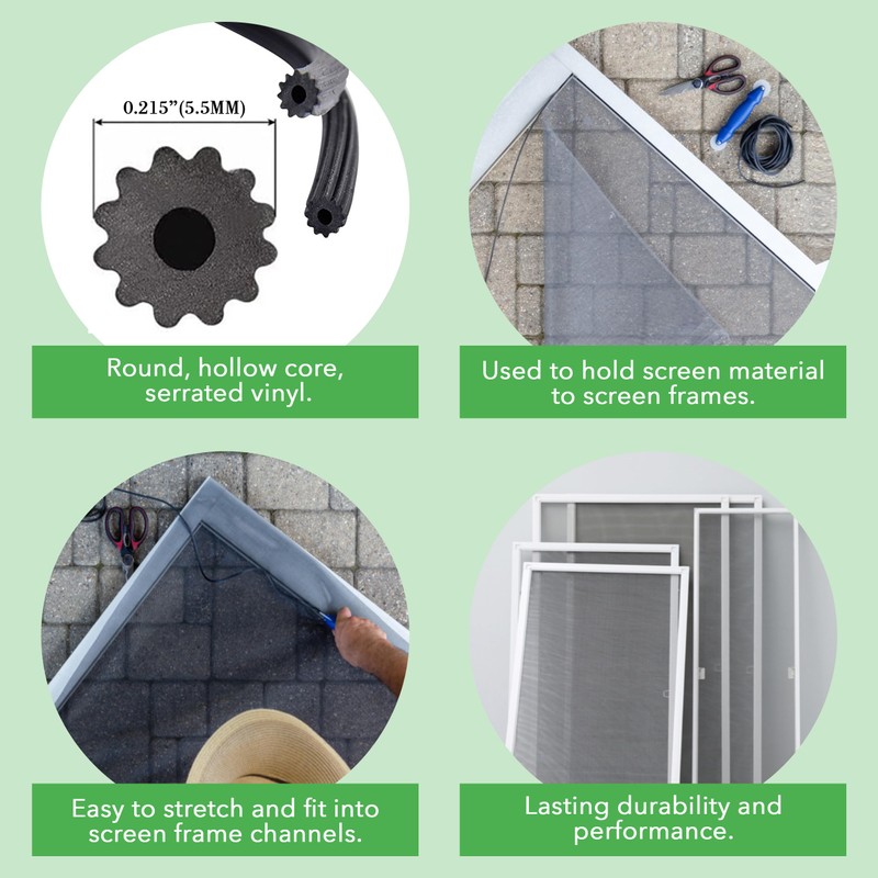 Screen Spline - 0.215", 15lb Roll - Round Screen Retainer