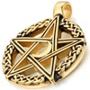 Flongo Men's Rock Stainless Steel Gold Hollowed Pentagram Five Point