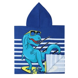 Athaelay Dinosaur Bath Towel for Toddler Boys Girls, Pool Hooded Towel for Kids, Bath Beach Poncho Mantle Swim Cover with Bag