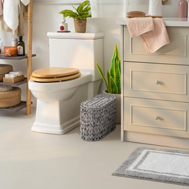 GRANNY SAYS Toilet Paper Storage Basket with Handle, Durable Toilet Paper Holder, Waterproof Bathroom Organizers and Storage, Wicker Basket for Bathroom Storage, Grey