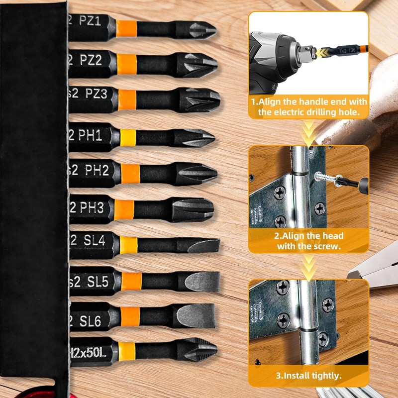 20Pcs S2 Steel Screwdriver Bit Set, Phillips PH2 Driver Bits