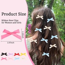 ACO-UINT 80 Pack Mini Bow Hair Clips Y2K Hair Accessories Ribbon Bow Barrettes Pins for Women Girls Braids Small Alligator Clips for Stage Ballet Style Weddings Parties Daily Use (8 Colors)