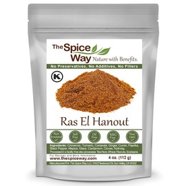 The Spice Way - Ras El Hanout Moroccan Meat Spice Blend of Turmeric, Cinnamon, Coriander, Mace, Cumin, Paprika & Nutmeg - Salt Free (resealable bag 4 oz)