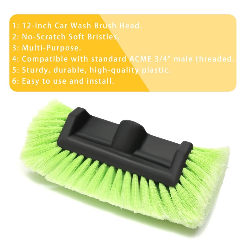 Forgrace 12" Car Wash Brush with Soft Bristle Auto RV