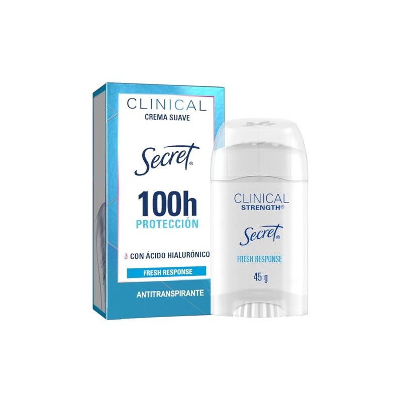 SECRET, Desodorante Mujer, Desodorante Clinical con Ácido Hialurónico, Crema Suave,