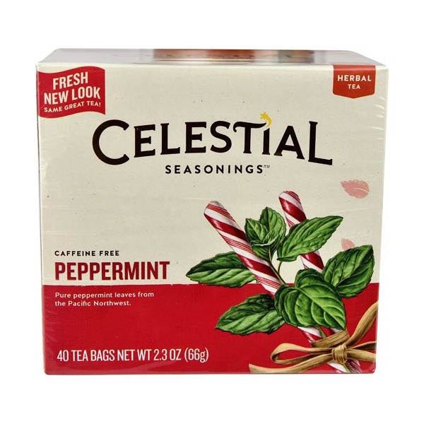 Celestial Seasonings Herbal Tea, Peppermint, 40 Count (Pack of 3)